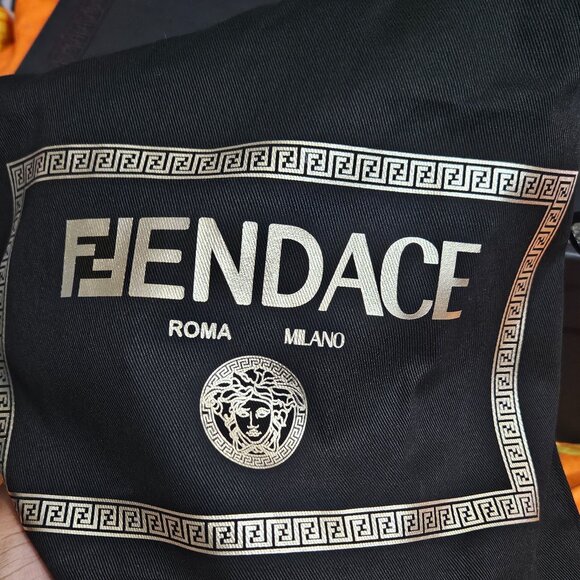 Pool Slide Vitello St FENDACE Gold Baroque Multicolor-Oro VERSACE size 5 - Picture 3 of 9